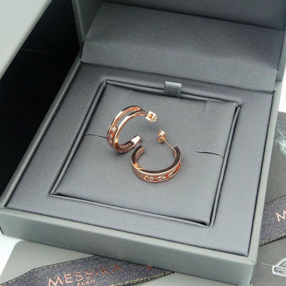 [Aura Jewelry] Move Double Hoop Earrings, 3 Movable Stones
