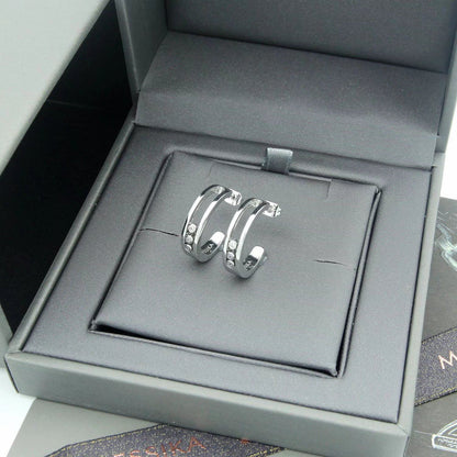 [Aura Jewelry] Move Double Hoop Earrings, 3 Movable Stones