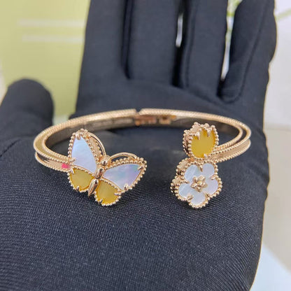 ¡®AuraJewelry¡¯Lucky Alhambra Butterfly & Clover Open Bangle,