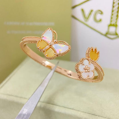 ¡®AuraJewelry¡¯Lucky Alhambra Butterfly & Clover Open Bangle,
