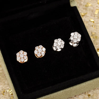 ¡®AuraJewelry¡¯Fleurette Stud Earrings, 18K Gold‑Plated, 7‑Stone