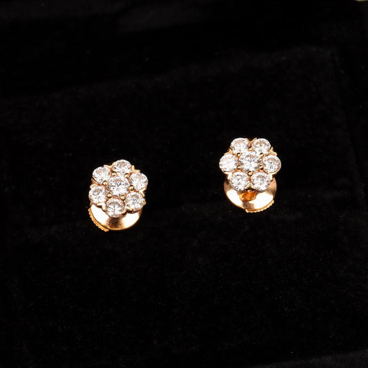 ¡®AuraJewelry¡¯Fleurette Stud Earrings, 18K Gold‑Plated, 7‑Stone