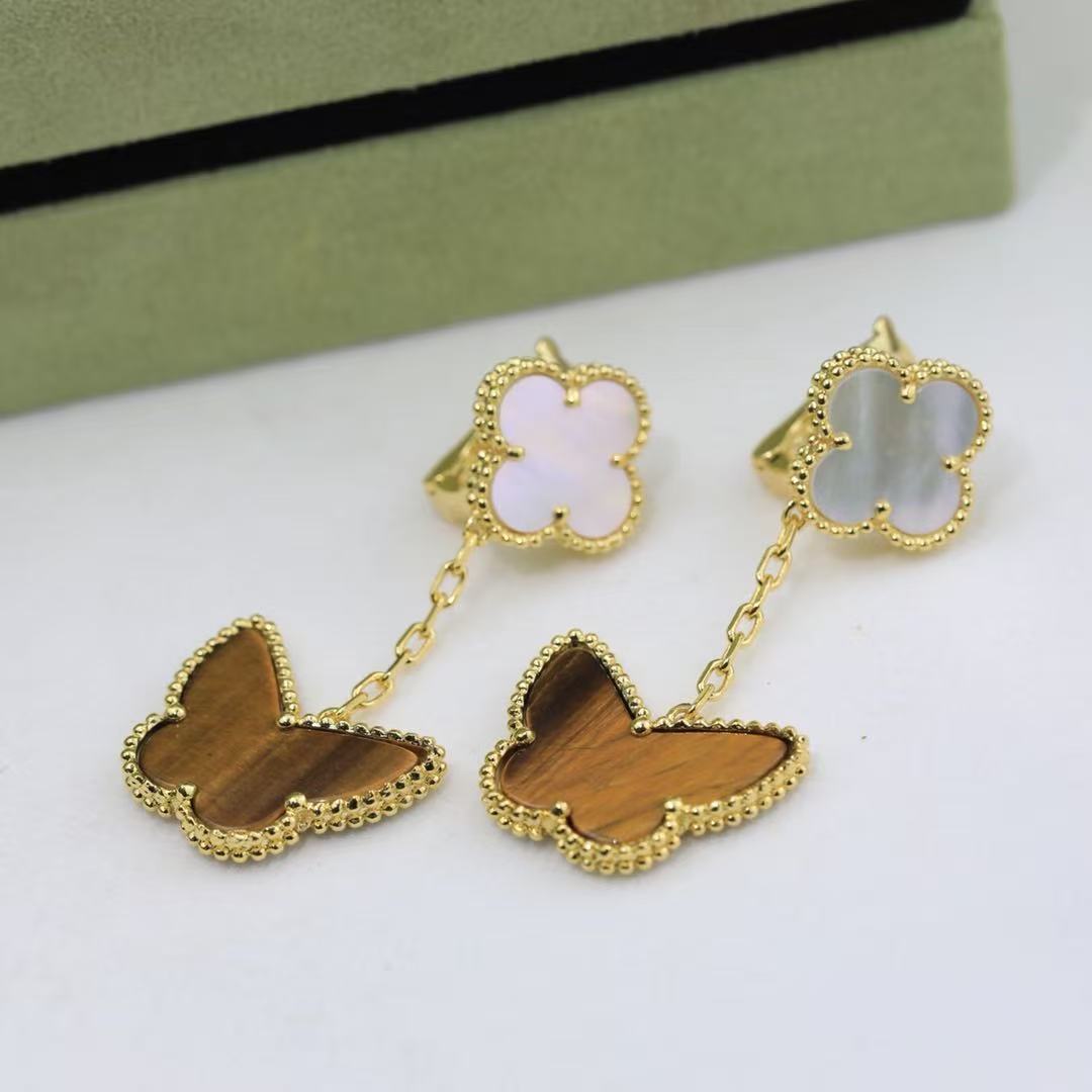 ¡®AuraJewelry¡¯CLOVER MEDIUM 1 MOTIFS CARNELIAN  DIAMOND earrings