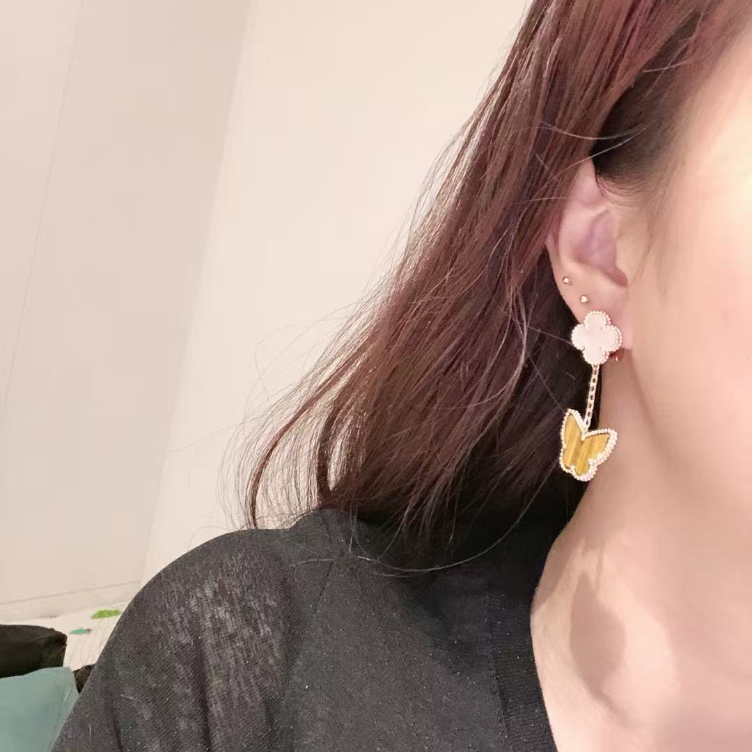 ¡®AuraJewelry¡¯CLOVER MEDIUM 1 MOTIFS CARNELIAN  DIAMOND earrings