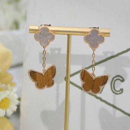 ¡®AuraJewelry¡¯CLOVER MEDIUM 1 MOTIFS CARNELIAN  DIAMOND earrings