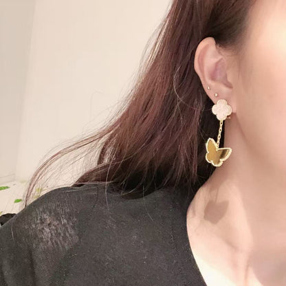 ¡®AuraJewelry¡¯CLOVER MEDIUM 1 MOTIFS CARNELIAN  DIAMOND earrings