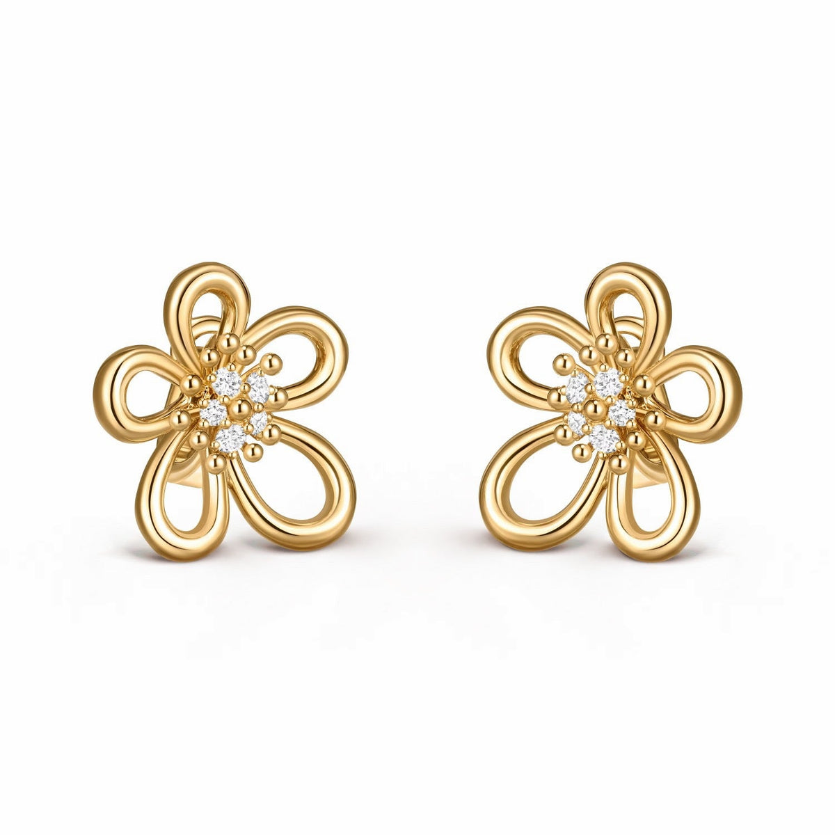 [AuraJewelry]Flowerlace Stud Earrings,