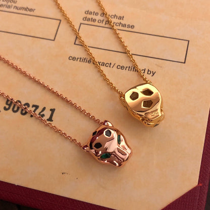 ¡®AuraJewelry¡¯Panthère de  Pendant Necklace, Panther‑Head Motif, Emerald Eyes,