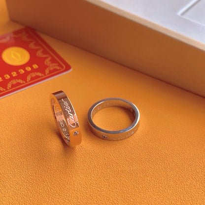 ¡®AuraJewelry¡¯Signature Single‑Diamond Couple Band Rings