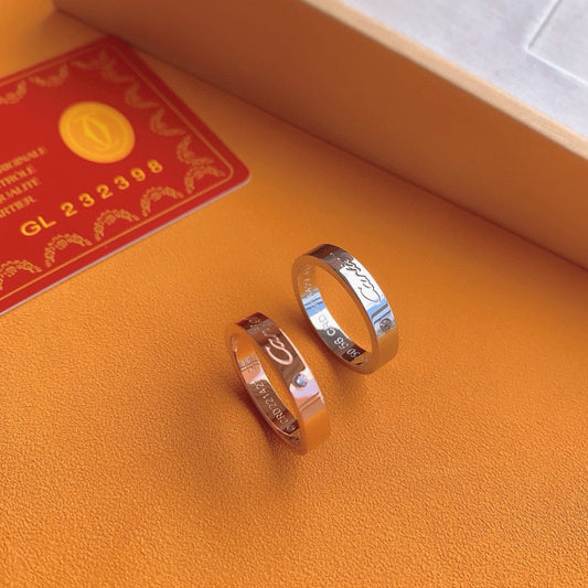 ¡®AuraJewelry¡¯Signature Single‑Diamond Couple Band Rings