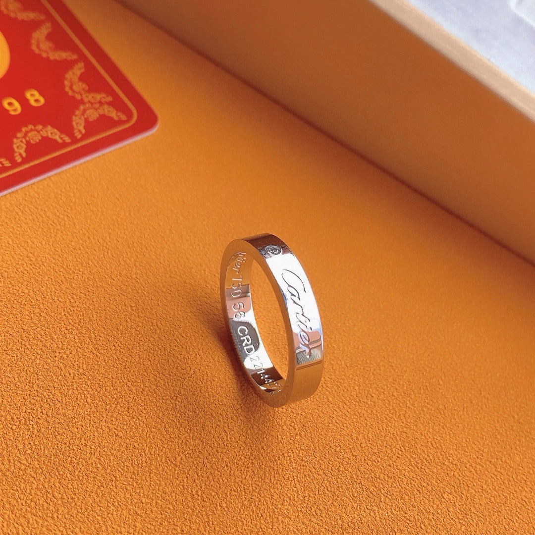 ¡®AuraJewelry¡¯Signature Single‑Diamond Couple Band Rings