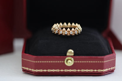 ¡®AuraJewelry¡¯Double‑Row Spike Full‑Diamond Band Ring