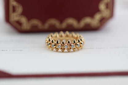 ¡®AuraJewelry¡¯Double‑Row Spike Full‑Diamond Band Ring