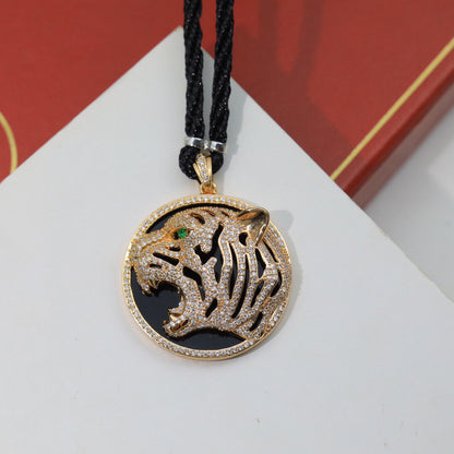 ¡®Aura Jewelry¡ Openwork Tiger Cord Pendant Necklace