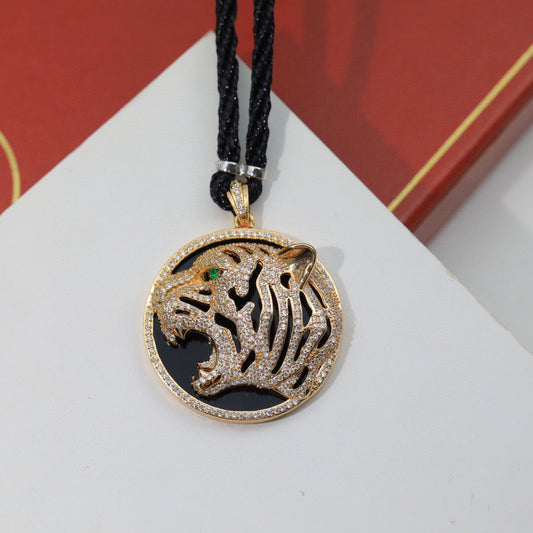 ¡®Aura Jewelry¡ Openwork Tiger Cord Pendant Necklace