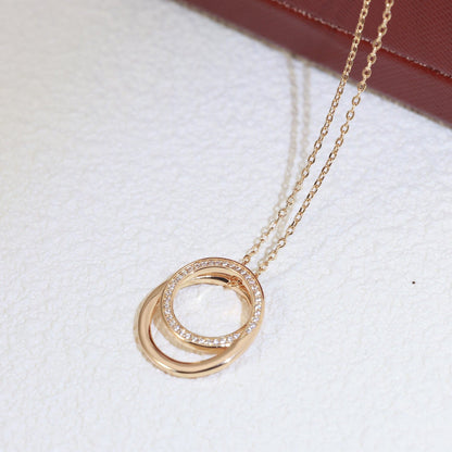 ¡®Aura Jewelry¡¯Double Circle Pendant Necklace