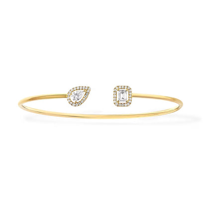[Aura Jewels]JONC FLEX MY TWIN TOI & MOI SILVER DIAMOND BRACELET