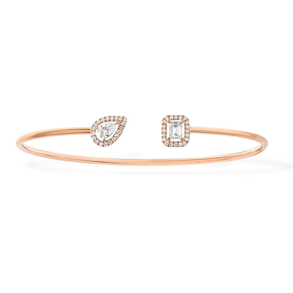[Aura Jewels]JONC FLEX MY TWIN TOI & MOI SILVER DIAMOND BRACELET
