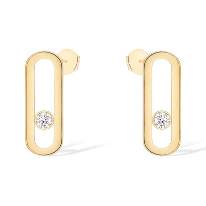[Aura Jewels]MOVE UNO SMALL 1 DIAMOND EARRINGS