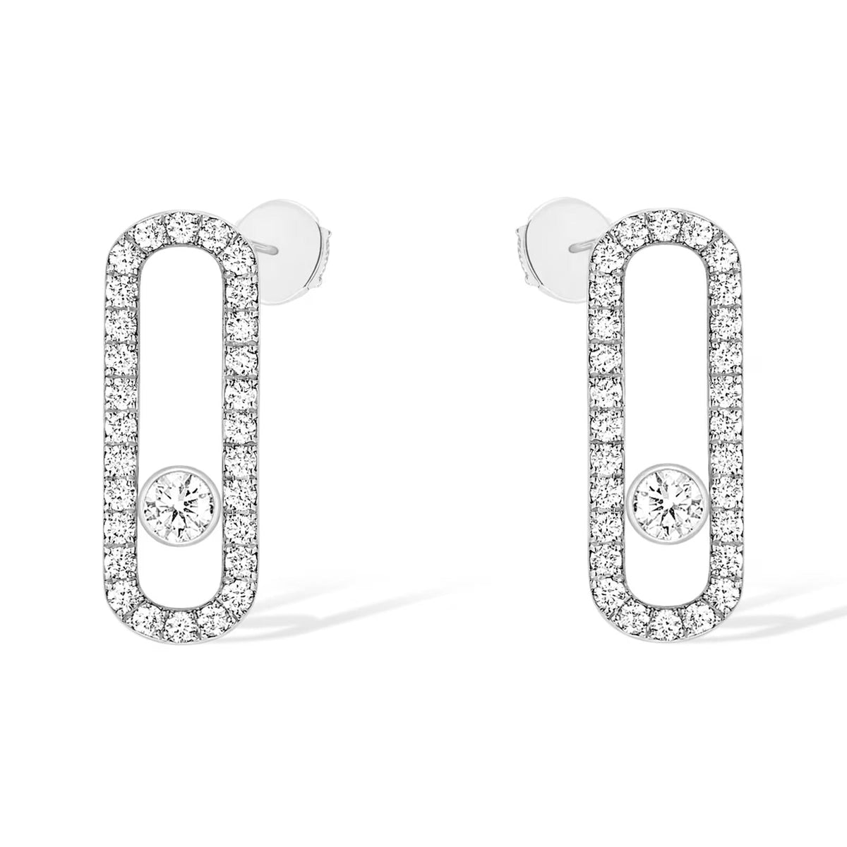 [Aura Jewels]MOVE UNO STUD DIAMOND PAVED EARRINGS