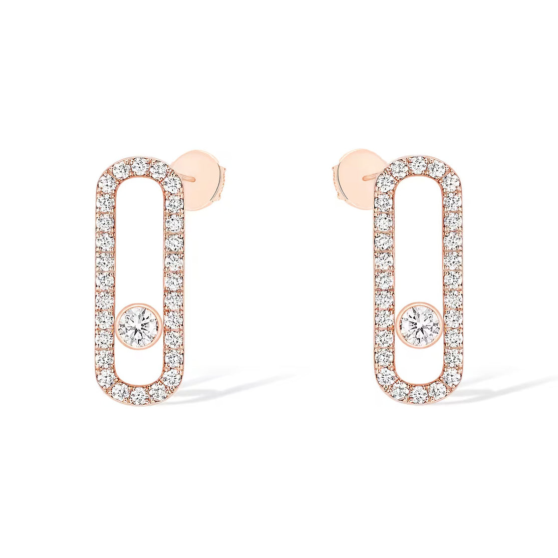 [Aura Jewels]MOVE UNO STUD DIAMOND PAVED EARRINGS