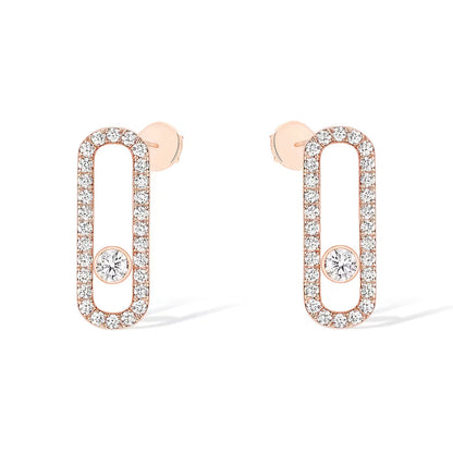 [Aura Jewels]MOVE UNO STUD DIAMOND PAVED EARRINGS