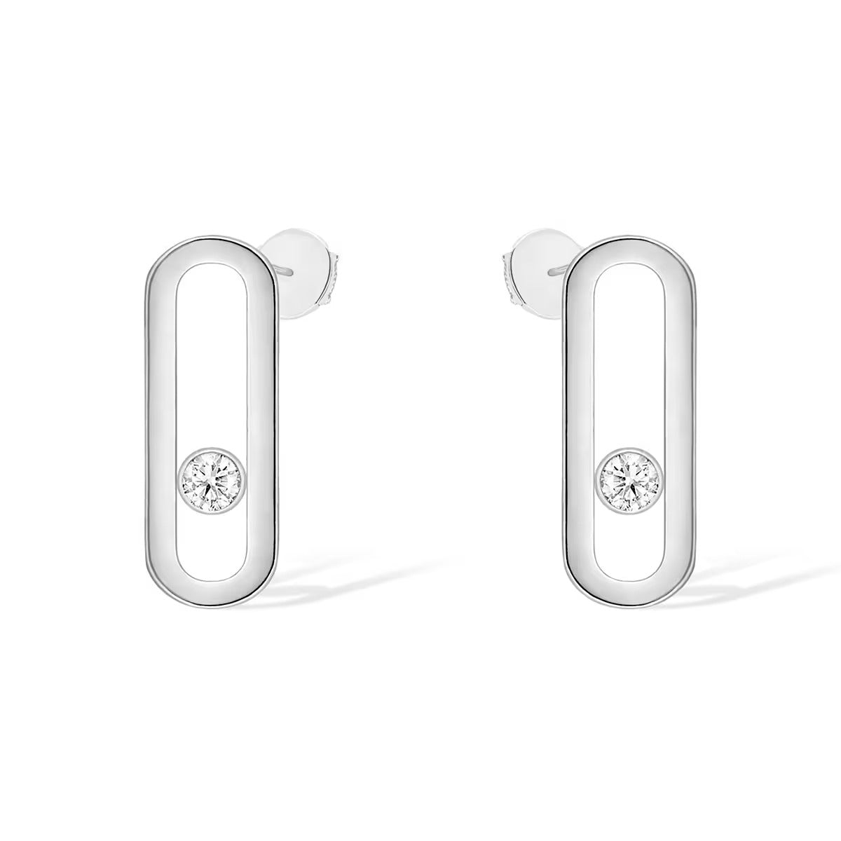 [Aura Jewels]MOVE UNO SMALL 1 DIAMOND EARRINGS