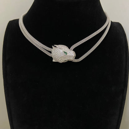 ¡®Aura Jewelry¡¯Panther Head Layered Necklace