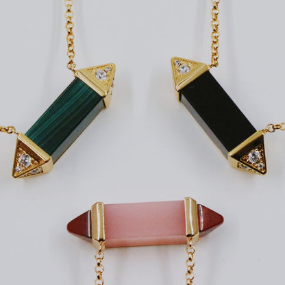 ¡®Aura Jewelry¡¯Color Stone Bar Pendant Necklace