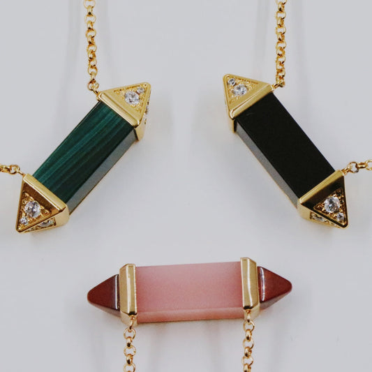 ¡®Aura Jewelry¡¯Color Stone Bar Pendant Necklace