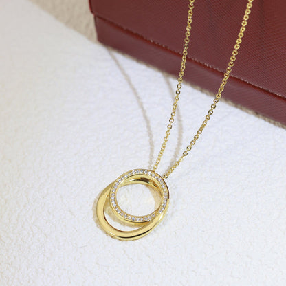 ¡®Aura Jewelry¡¯Double Circle Pendant Necklace