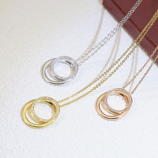 ¡®Aura Jewelry¡¯Double Circle Pendant Necklace