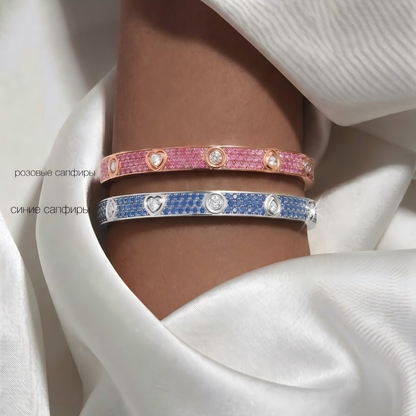 [Aura Jewels]2026 PAVE GEMSTONE LOVE BRACELET 6.1MM 10 DIAMONDS