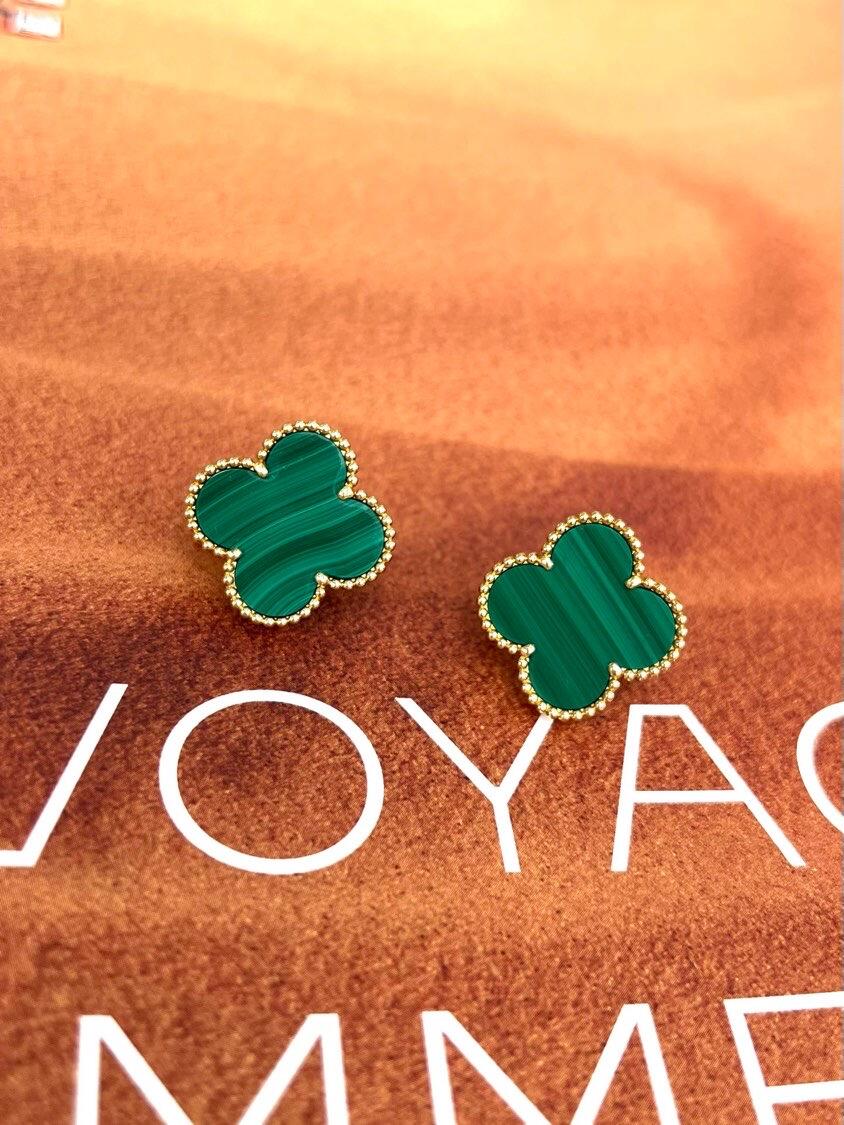[Aura Jewels] CLOVER LARGE (20mm) 1 MOTIFS GREENER MOP STUD EARRINGS