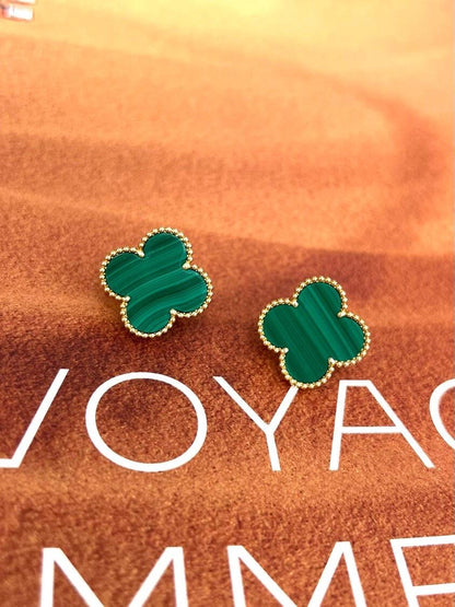 [Aura Jewels] CLOVER LARGE (20mm) 1 MOTIFS GREENER MOP STUD EARRINGS