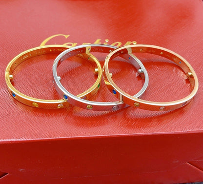 [Aura Jewels]2026 RAINBOW LOVE BRACELET 6.1MM  10 DIAMONDS