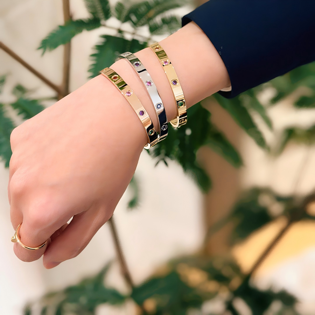 [Aura Jewels]2026 RAINBOW LOVE BRACELET 6.1MM  10 DIAMONDS