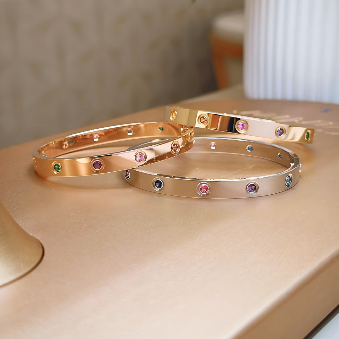 [Aura Jewels]2026 RAINBOW LOVE BRACELET 6.1MM  10 DIAMONDS