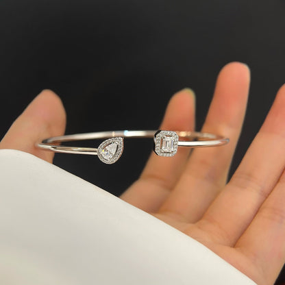 [Aura Jewels]JONC FLEX MY TWIN TOI & MOI SILVER DIAMOND BRACELET