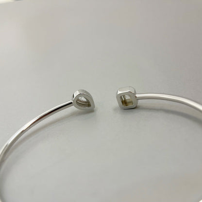 [Aura Jewels]JONC FLEX MY TWIN TOI & MOI SILVER DIAMOND BRACELET