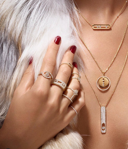 [Aura Jewels]LUCKY MOVE PM NECKLACE PINK GOLD DIAMOND