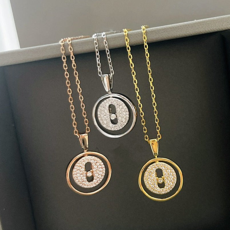 [Aura Jewels]LUCKY MOVER PM PAVED NECKLACE