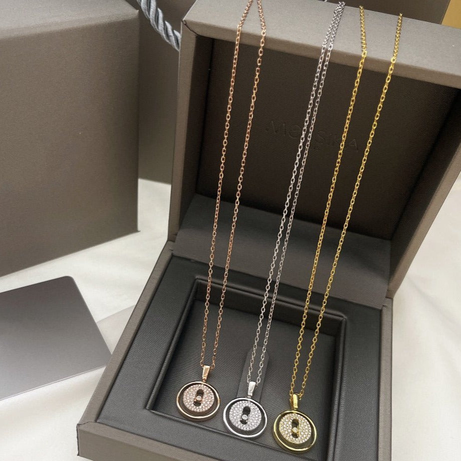 [Aura Jewels]LUCKY MOVER PM PAVED NECKLACE