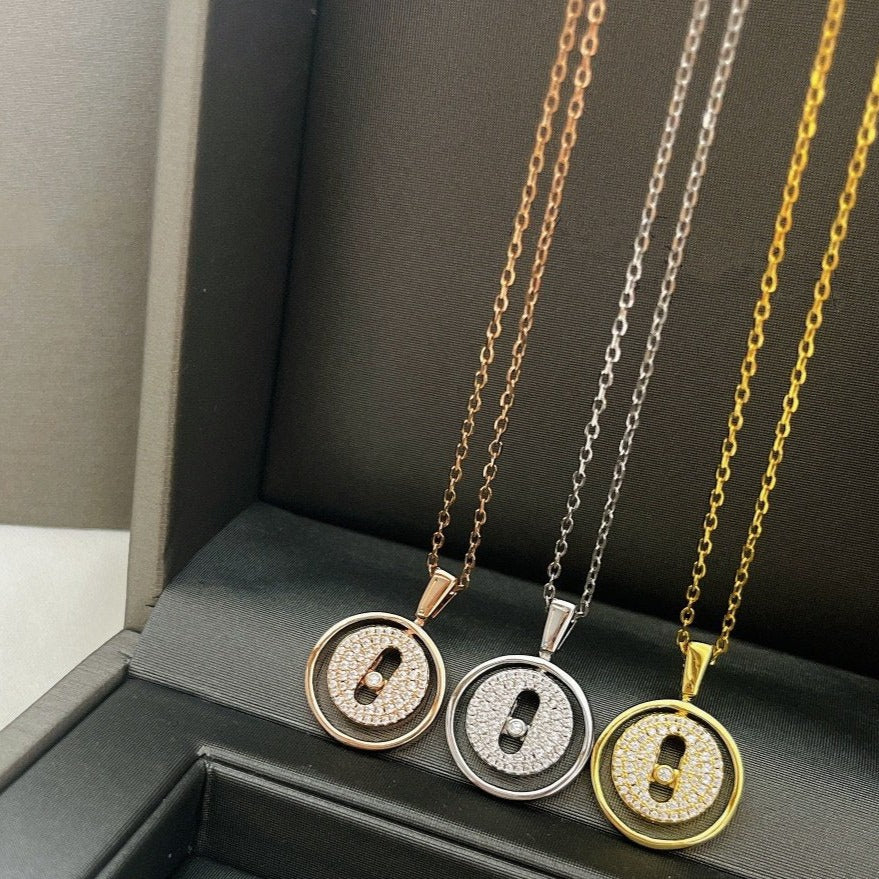 [Aura Jewels]LUCKY MOVER PM PAVED NECKLACE