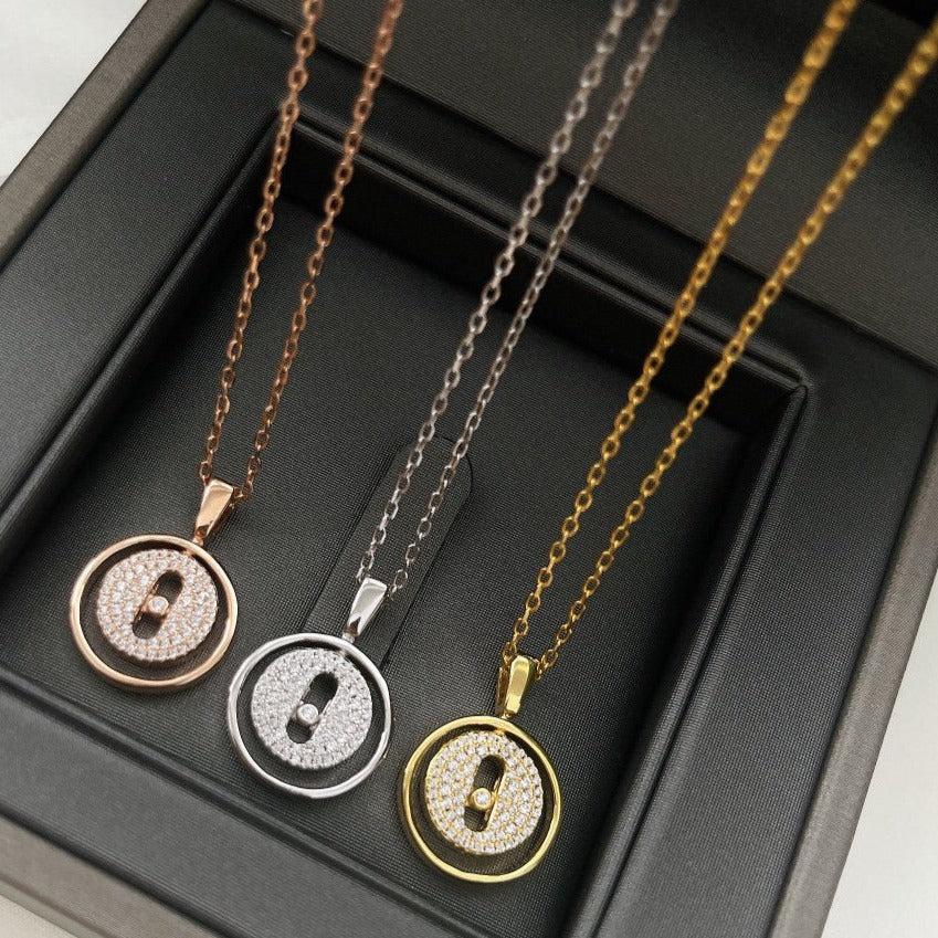 [Aura Jewels]LUCKY MOVER PM PAVED NECKLACE