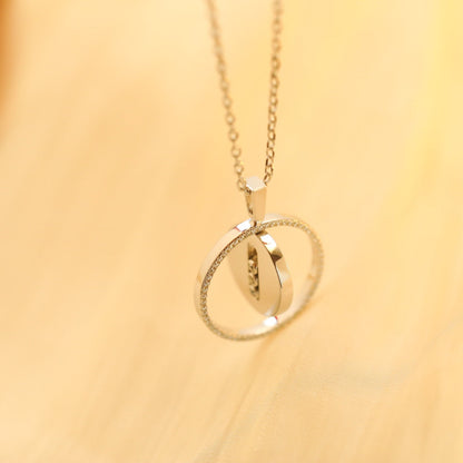 [Aura Jewels]LUCKY MOVE MM SILVER DIAMOND NECKLACE