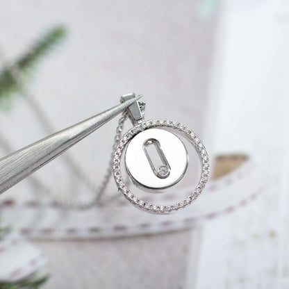 [Aura Jewels]LUCKY MOVE PM NECKLACE SILVER DIAMOND