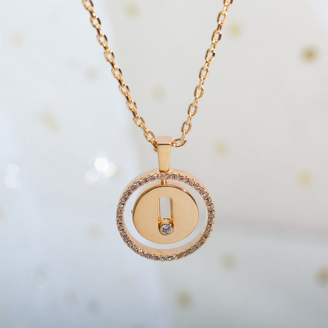 [Aura Jewels]LUCKY MOVE PM NECKLACE PINK GOLD DIAMOND