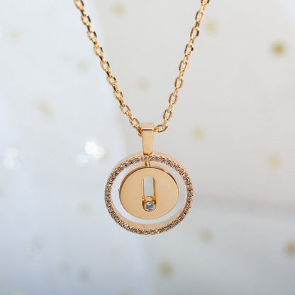 [Aura Jewels]LUCKY MOVE PM NECKLACE PINK GOLD DIAMOND