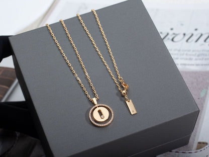 [Aura Jewels]LUCKY MOVE PM NECKLACE PINK GOLD DIAMOND